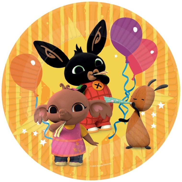 Bing, talerzyki urodzinowe, 23 cm, 8 szt.