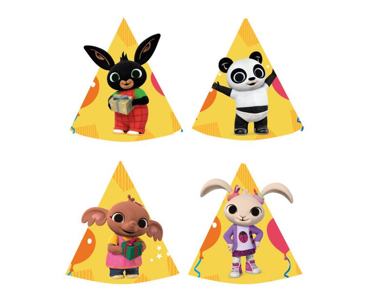 Bing, urodzinowe, czapeczki, 8 szt.