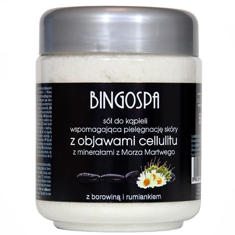 BingoSpa, antycellulitowa sól do kąpieli z minerałami z Morza Martwego i borowiną, 550g