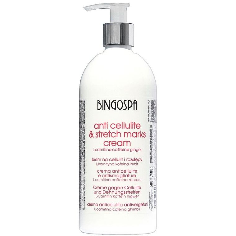 BingoSpa, krem na cellulit i rozstępy z L-karnityną kofeiną i imbirem, 500 ml
