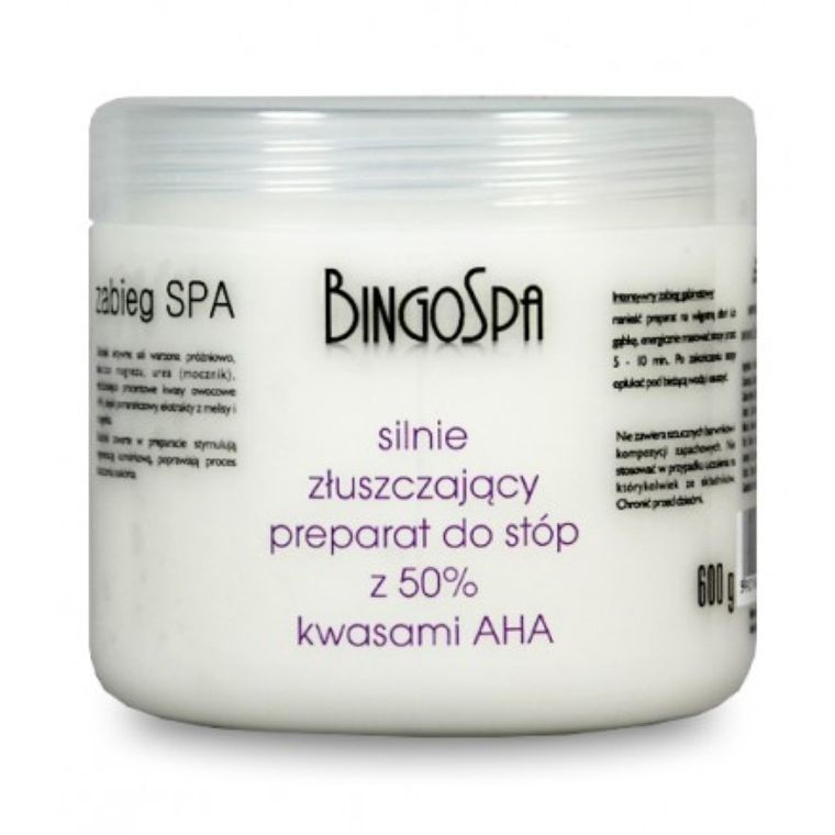 BingoSpa, silnie złuszczający preparat do stóp z 50% kwasami AHA, 600 g