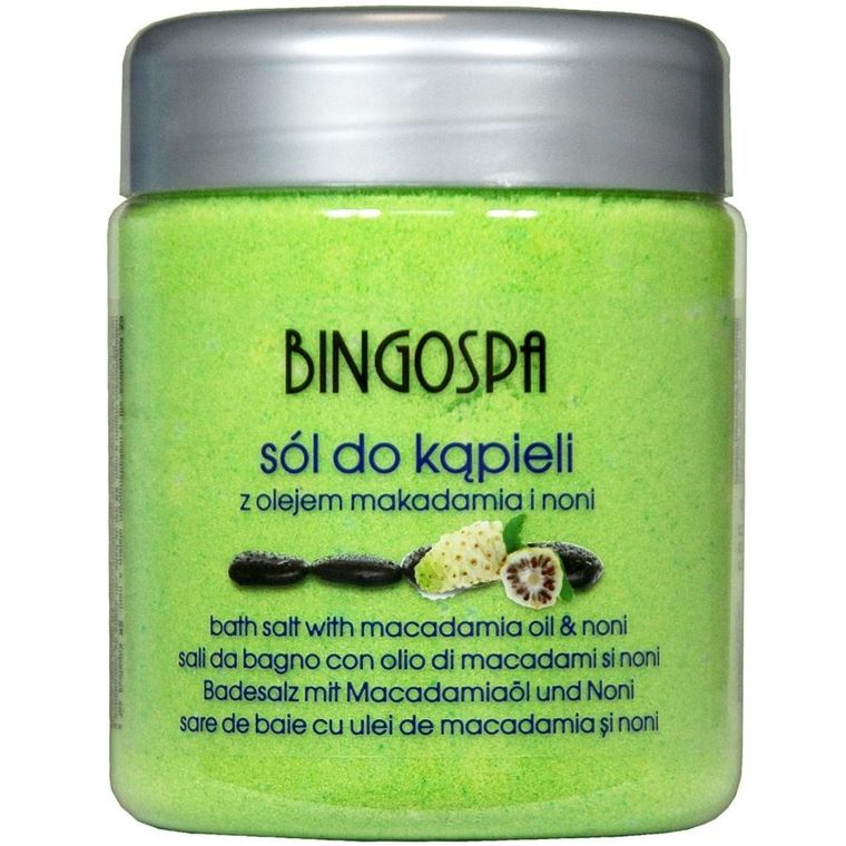 BingoSpa, sól do kąpieli, olej makadamia i noni, 580g