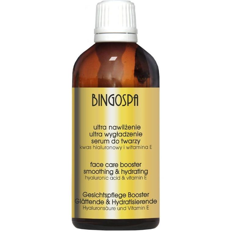 BingoSpa, Ultra Nawilżenie Ultra, wygładzenie serum do twarzy kwas hialuronowy i witamina E, 100 ml