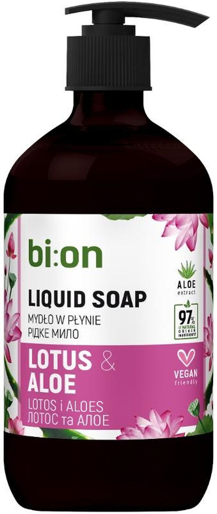 Bio Naturell, kremowe mydło w płynie z pompką, lotos i aloes, 473 ml