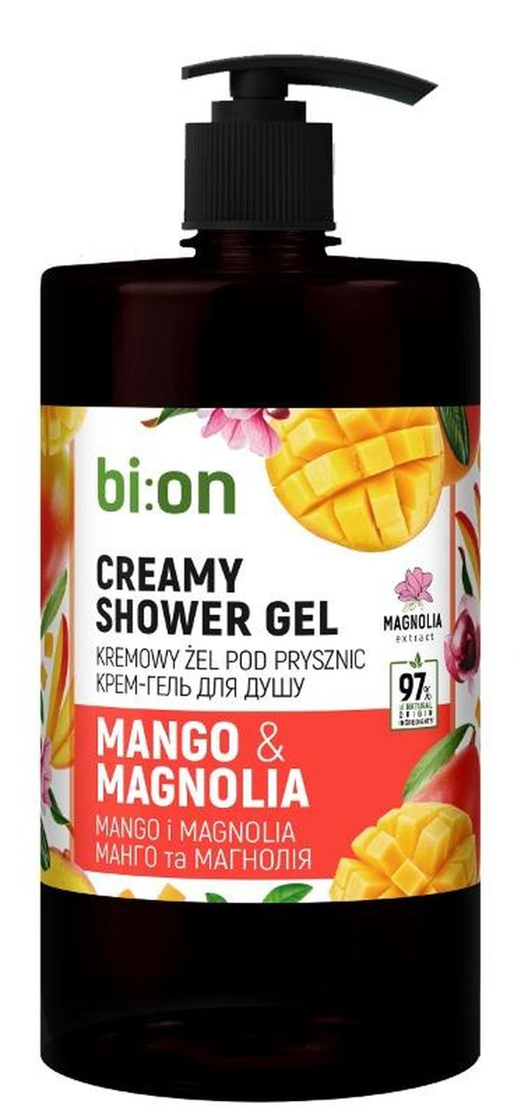 Bio Naturell, kremowy żel pod prysznic, mango i magnolia, 946 ml