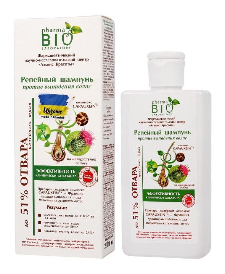 Bio Pharma Laboratory Bio, szampon przeciw wypadaniu włosów z wyciągiem z łopianu pb, 200 ml
