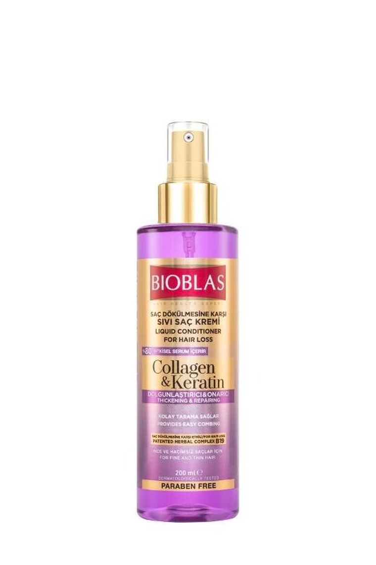 Bioblas, Collagen&Keratin, odżywka do włosów w płynie, 200 ml