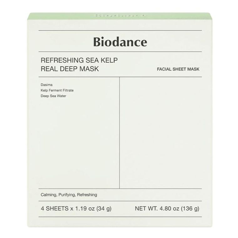 Biodance, Refreshing Sea Kelp Real Deep Mask, łagodząca maska w płachcie, 4-34g