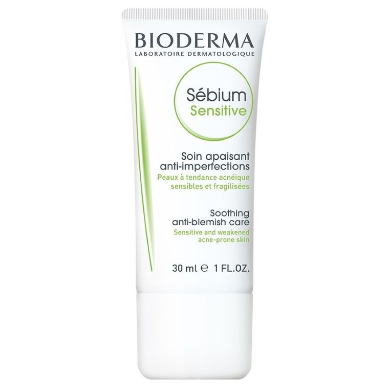 Bioderma, Sebium Sensitive Soothing Anti-Blemish Care, kojący krem zapobiegający zaczerwienieniem, 30 ml