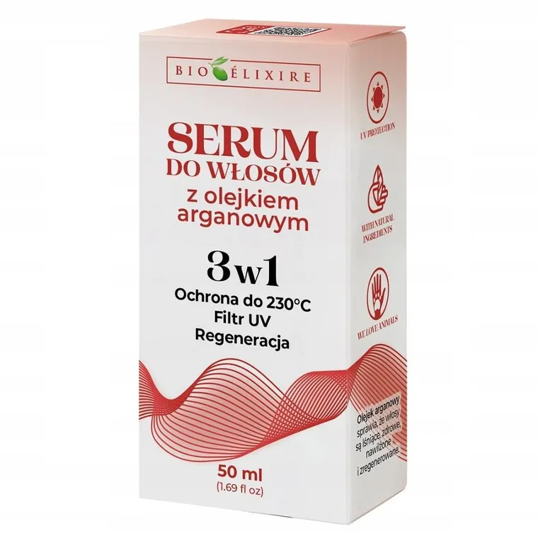 Bioelixire, serum do włosów z olejkiem arganowym 3w1, 50 ml