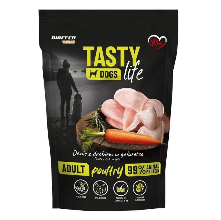 Biofeed, Tasty Dogs Life, karma dla psów, drób, 500g