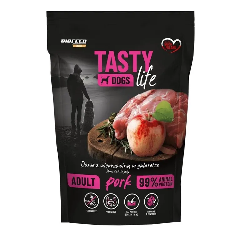 Biofeed, Tasty Dogs Life, karma dla psów, wieprzowina, 500g