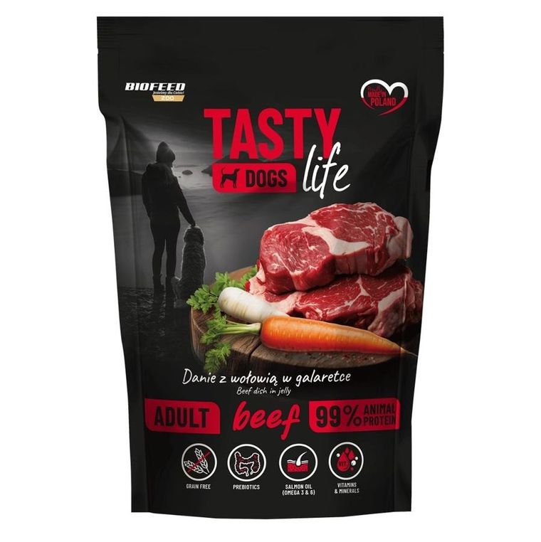 Biofeed, Tasty Dogs Life, karma dla psów, wołowina, 500g