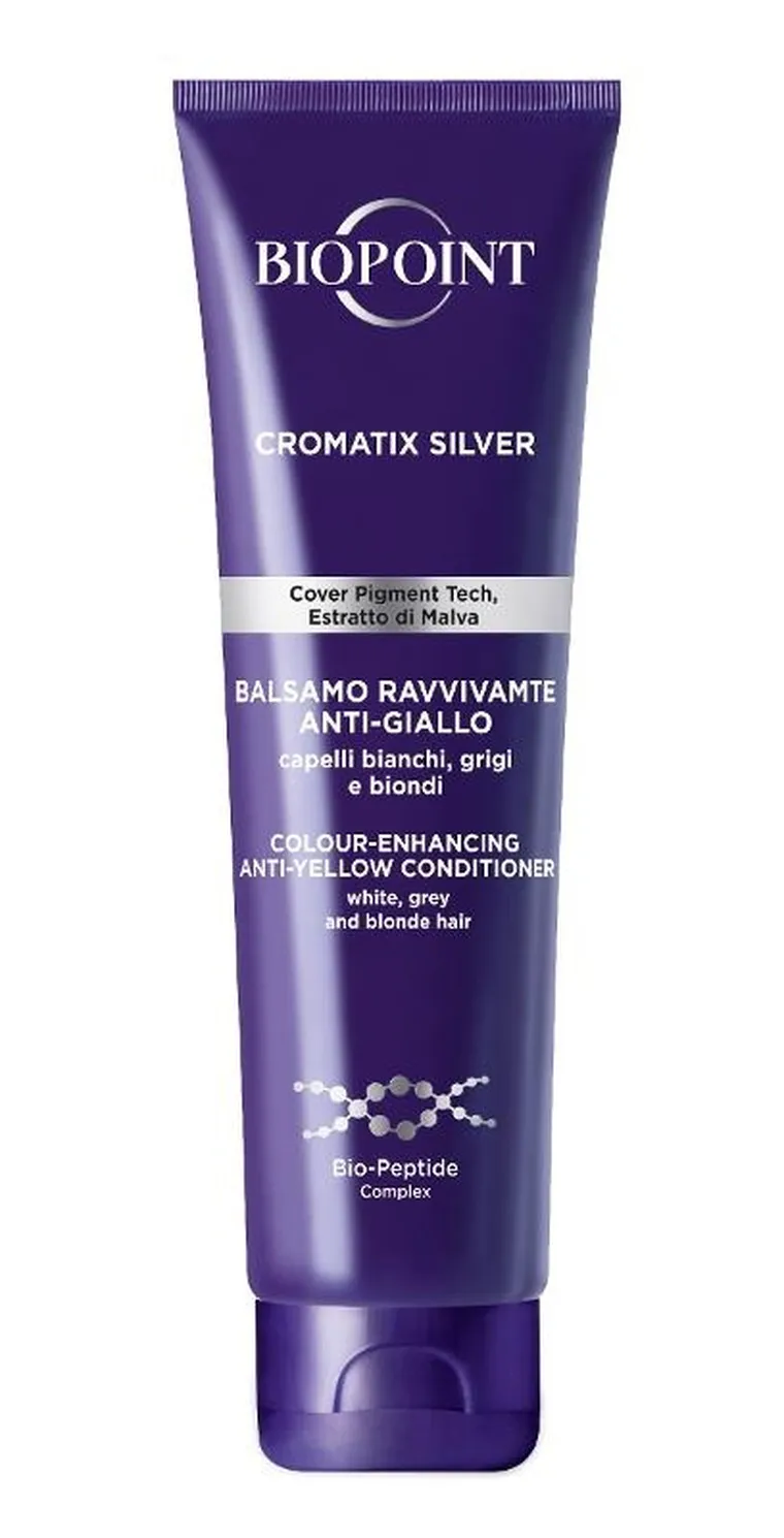 Biopoint, Cromatix Silver, odżywka do włosów neutralizująca żółte tony, 150 ml