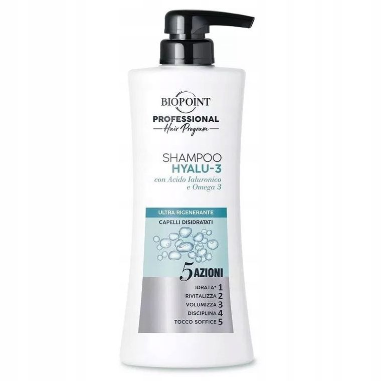 Biopoint, Professional Hair Program Hyalu-3, szampon do włosów z kwasem hialuronowym, 400 ml