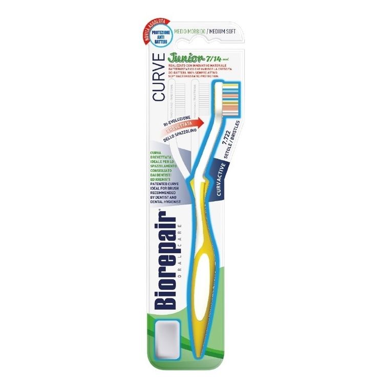 BioRepair, Curve Junior, szczoteczka do zębów, 7-14 lat, zakrzywiona, średnio miękka