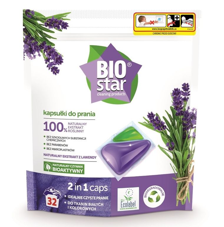 BIOstar, kapsułki do prania 2 in 1, 32 szt.