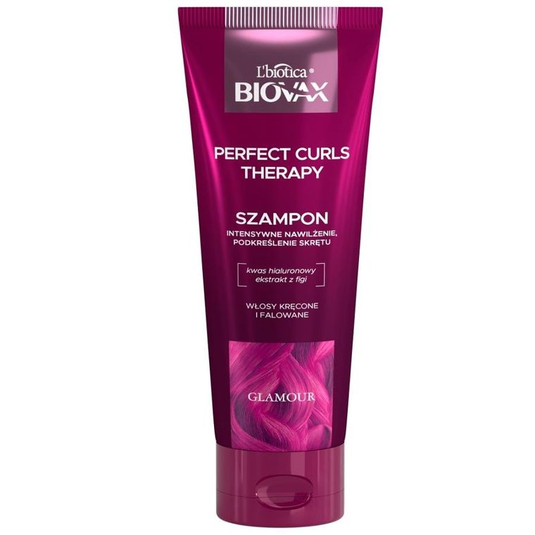 BIOVAX, Glamour Perfect Curls Therapy, intensywnie nawilżający szampon do włosów kręconych i falowanych, 200 ml