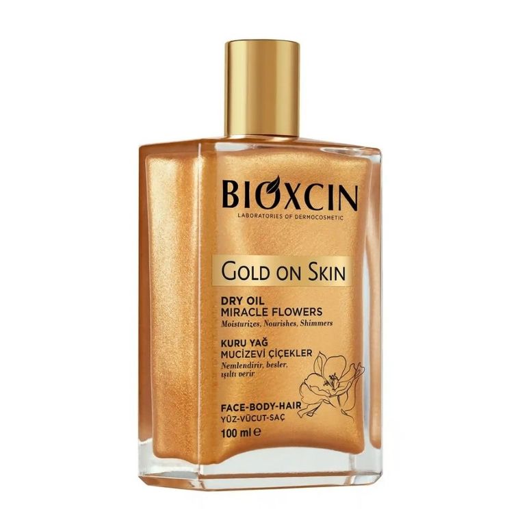 Bioxcin, suchy olejek do skóry, twarzy i włosów, gold, 100 ml
