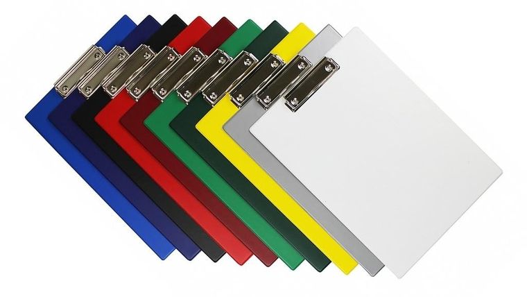 Biurfol, deska z klipem A5, siwy