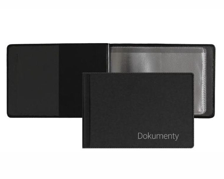 Biurfol, okładka na dokumenty małe, premium czarny, 1 szt.