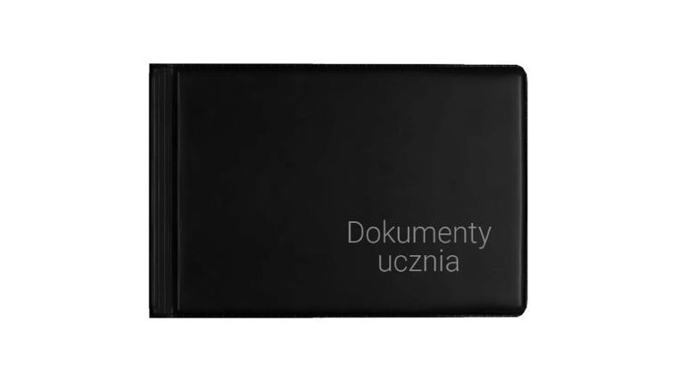 Biurfol, okładka na dokumenty ucznia, małe, czarna