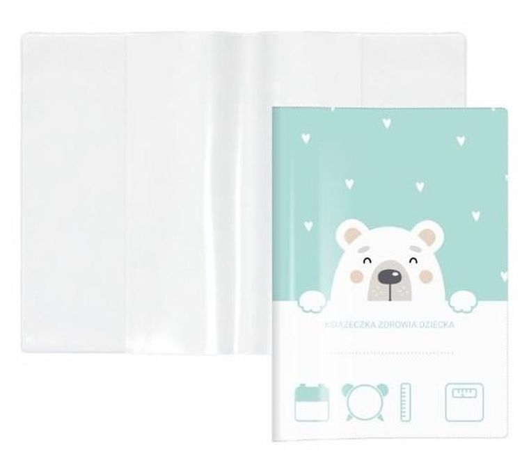 Biurfol, okładka na książeczkę zdrowia dziecka, niedźwiedź, 1 szt.