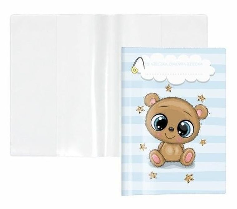 Biurfol, okładka na książeczkę zdrowia dziecka, pluszak gwiazdki, 1 szt.