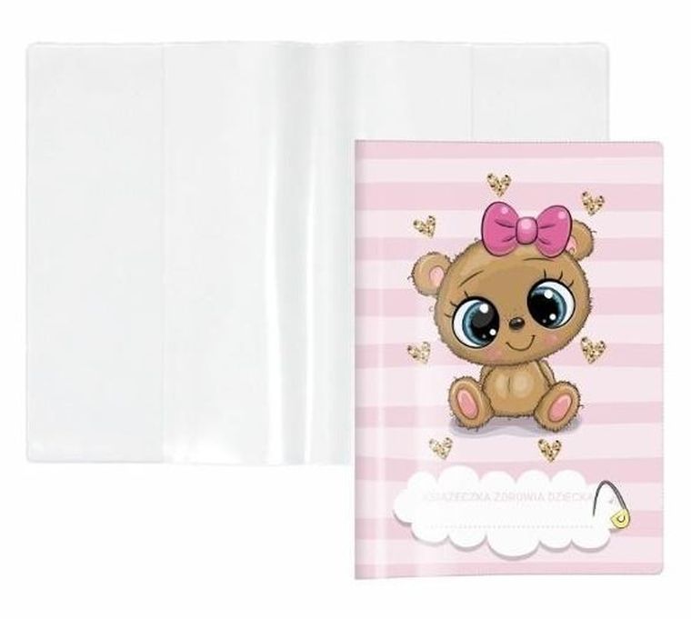 Biurfol, okładka na książeczkę zdrowia dziecka, pluszak serca, 1 szt.