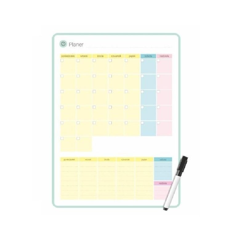 Biurfol, planer miesięczny, magnetyczny, pastelowy, 35-25 cm