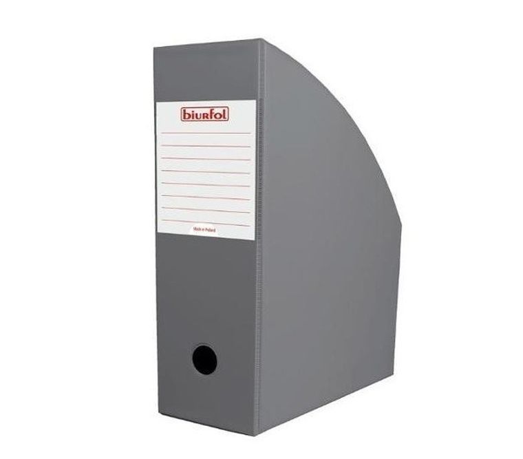 Biurfol, pojemnik na dokumenty, szary, 10 cm
