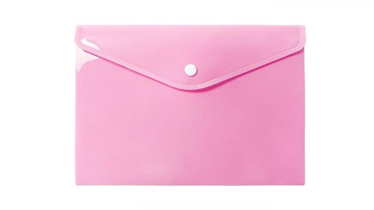 Biurfol, teczka kopertowa, A5, pastelowy różowy, 1 szt.