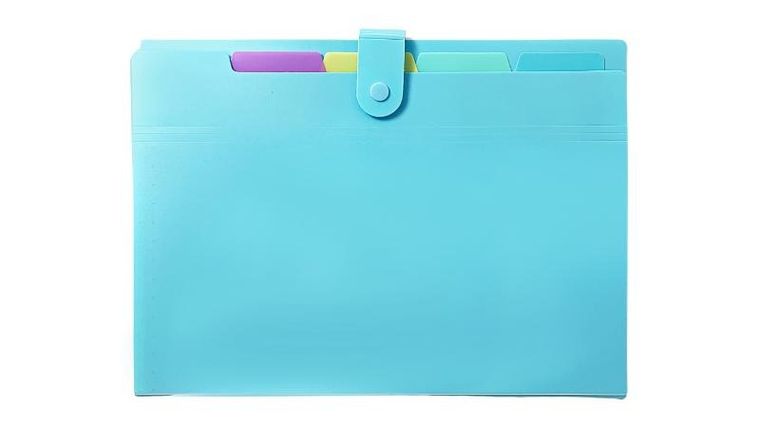 Biurfol, teczka kopertowa na zatrzask, A4, 5 przegródek, niebieska, 1 szt.