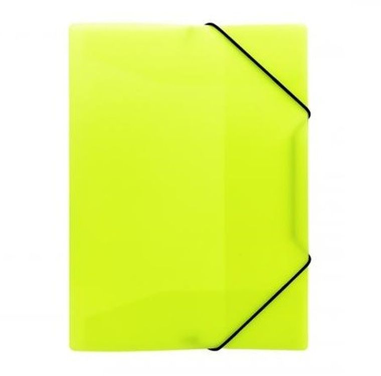 Biurfol, teczka z gumka, A4, neonowy żółty, 1 szt.