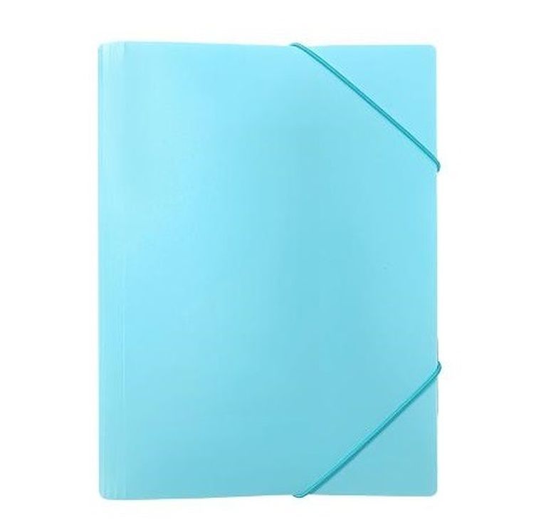 Biurfol, teczka z gumką, A4, pastelowy niebieski, 1 szt.