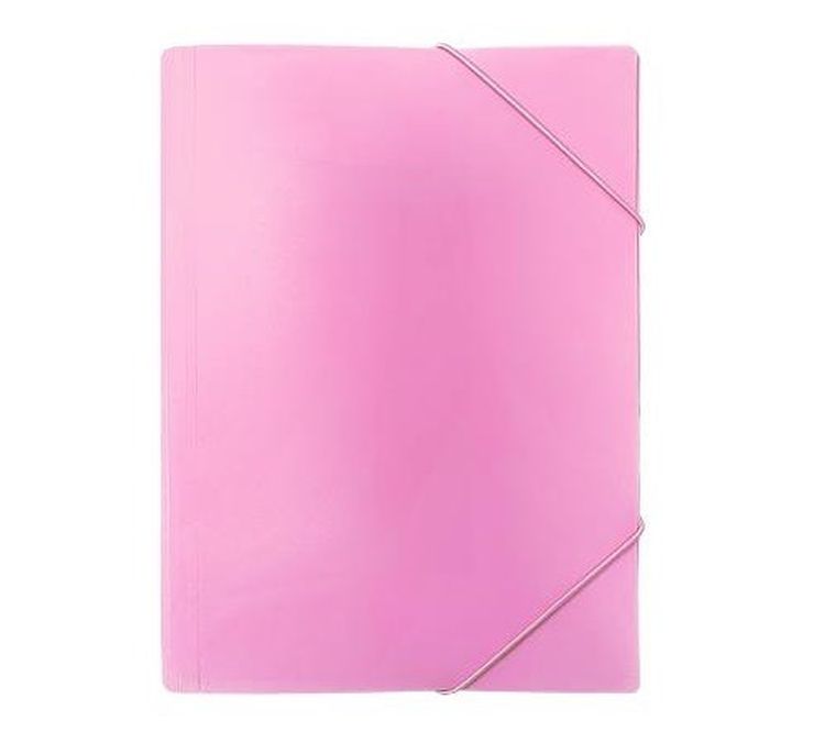 Biurfol, teczka z gumką, A4, pastelowy różowy, 1 szt.