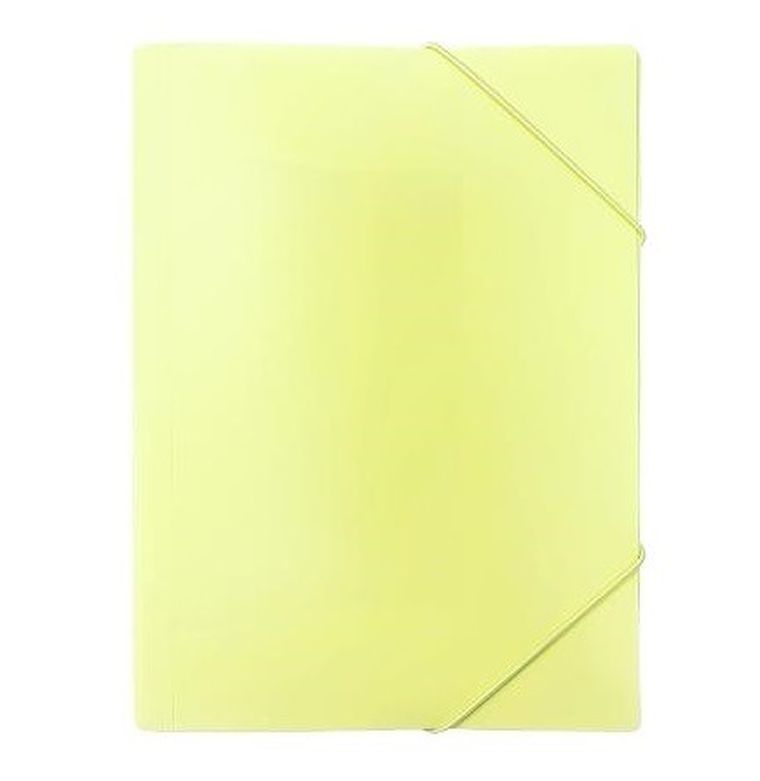 Biurfol, teczka z gumką, A4, pastelowy żółty, 1 szt.