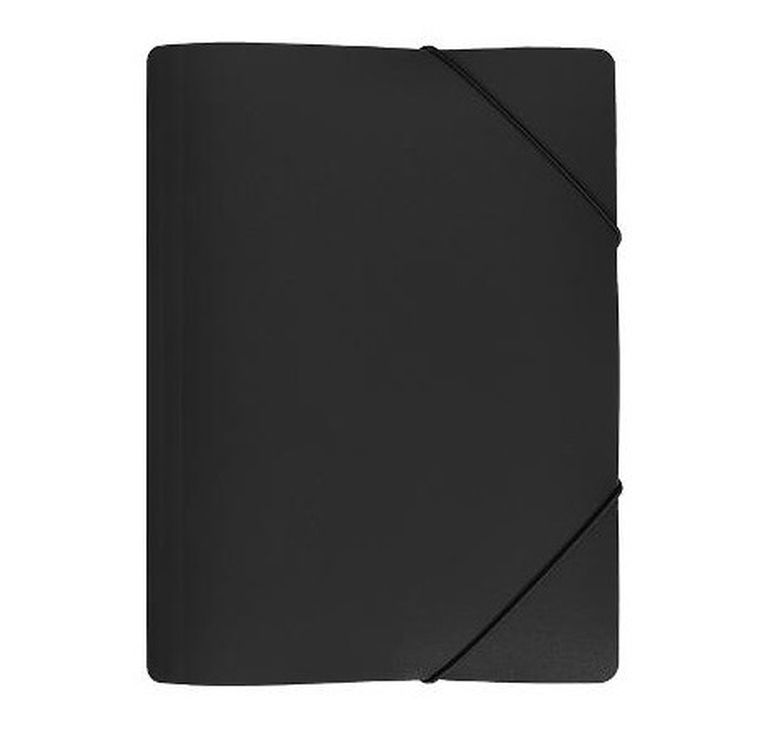 Biurfol, teczka z gumką, A4, szeroka, czarna, 1 szt.