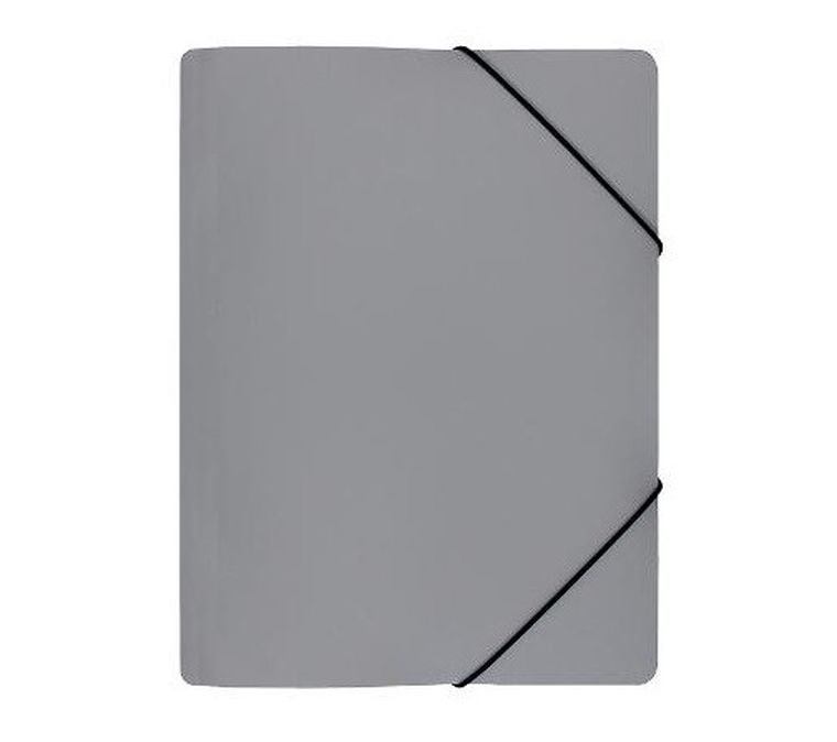 Biurfol, teczka z gumką, A4, szeroka, szara, 1 szt.