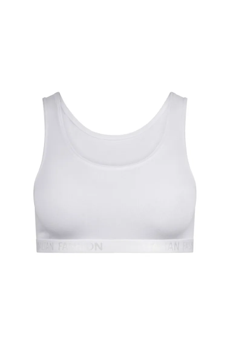 Biustonosz sportowy dziewczęcy, biały, Nikola, Italian Fashion