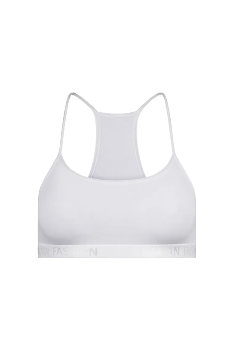 Biustonosz sportowy dziewczęcy, biały, Nikola, Italian Fashion