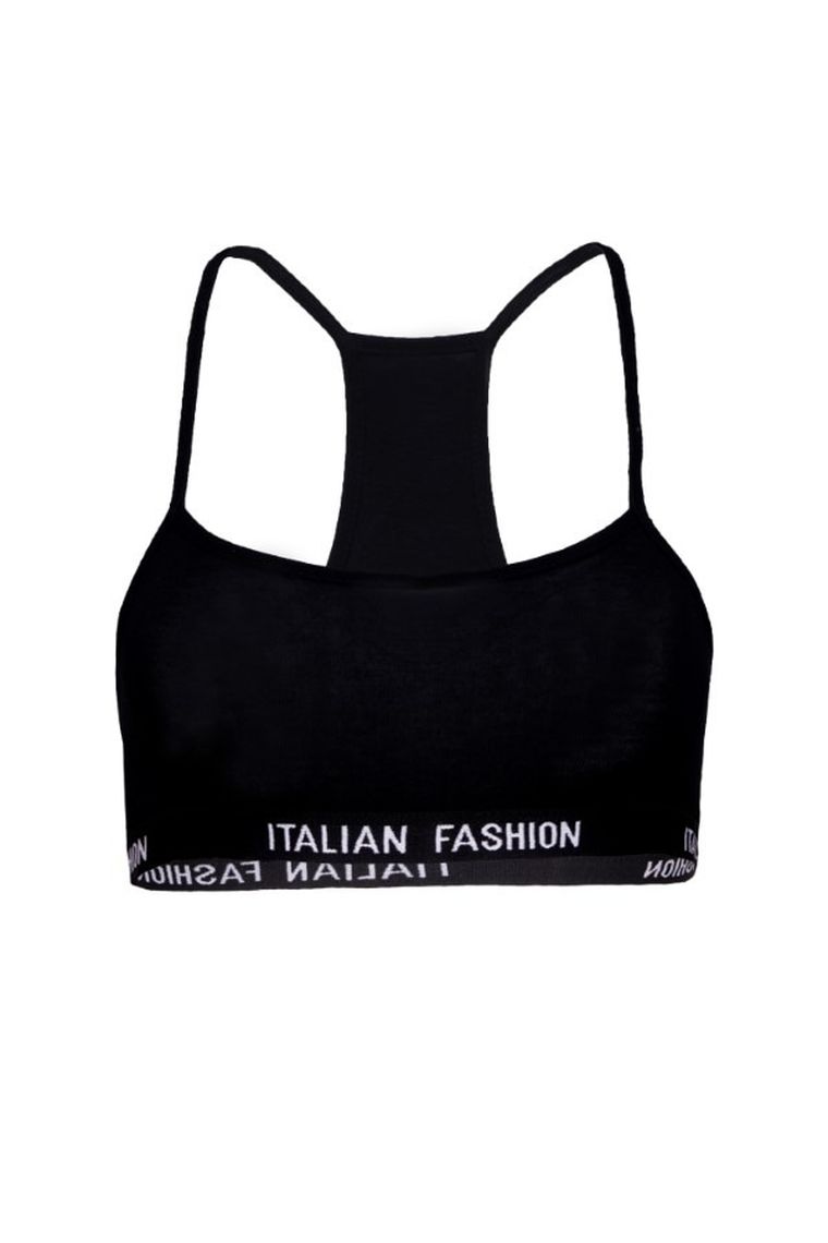 Biustonosz sportowy dziewczęcy, czarny, Nikola, Italian Fashion