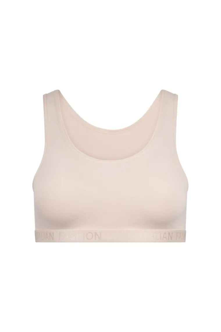 Biustonosz sportowy dziewczęcy, różowy, Nikola, Italian Fashion