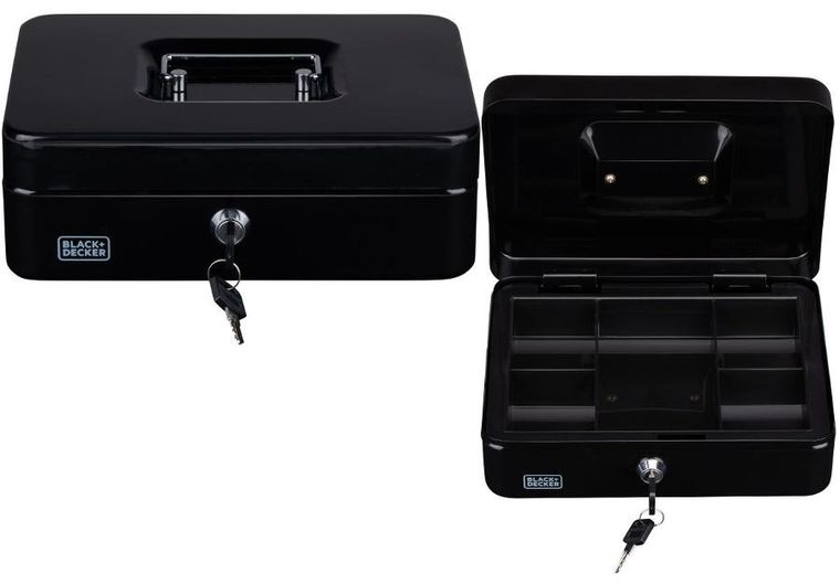 Black + Decker, kasetka metalowa na pieniądze i dokumenty, 25-8,5-18 cm