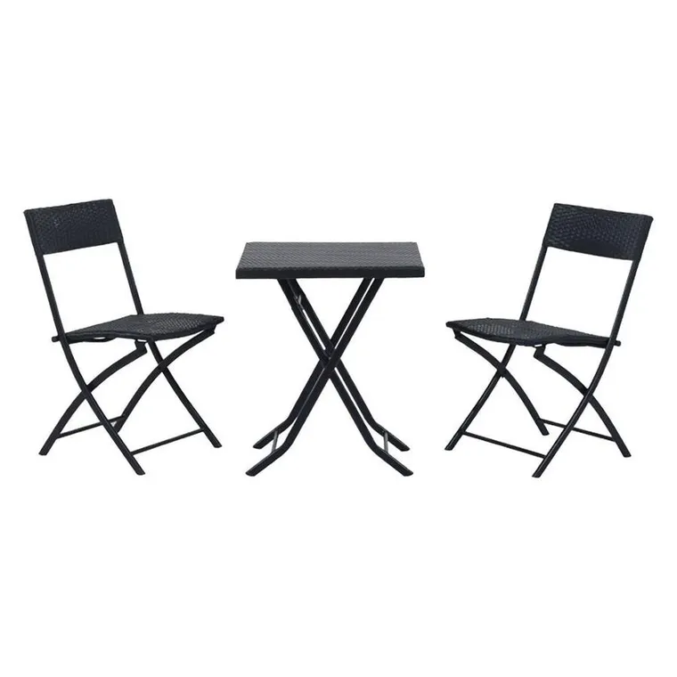 Black Forest, zestaw mebli ogrodowych, dwa krzesła + stolik, czarny