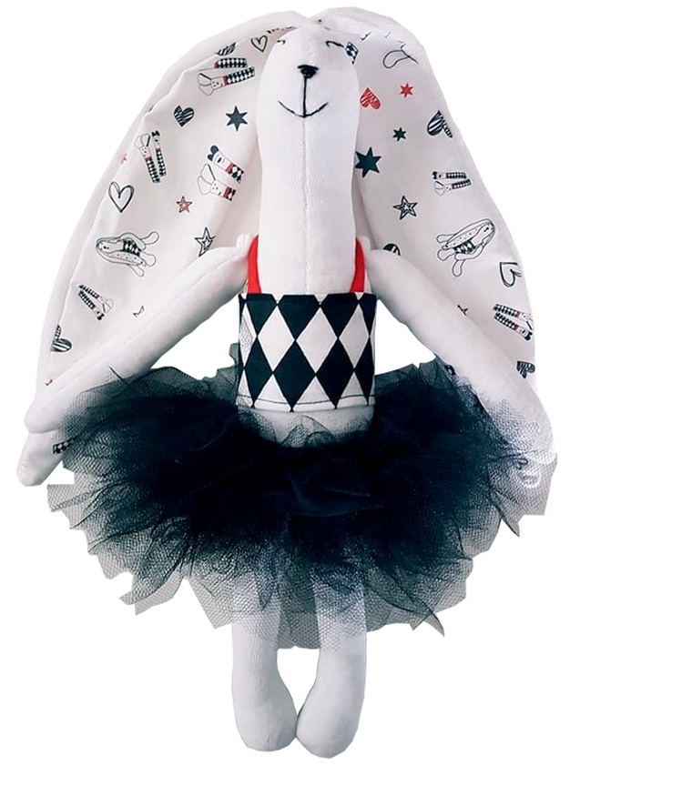 Black&White Baby Stuff, Króliczkowa Nela, kontrastowa maskotka niemowlęca