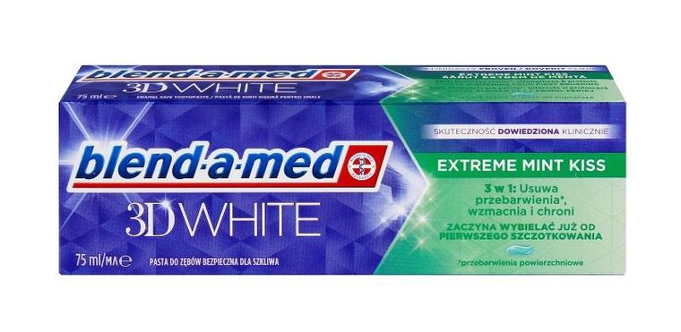Blend-a-med, 3D White Extreme Mint Kiss, pasta do zębów wybielająca, 75 ml