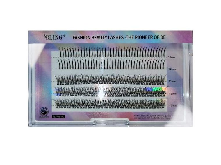 Bling, jedwabne kępki rzęs, 11-13 mm