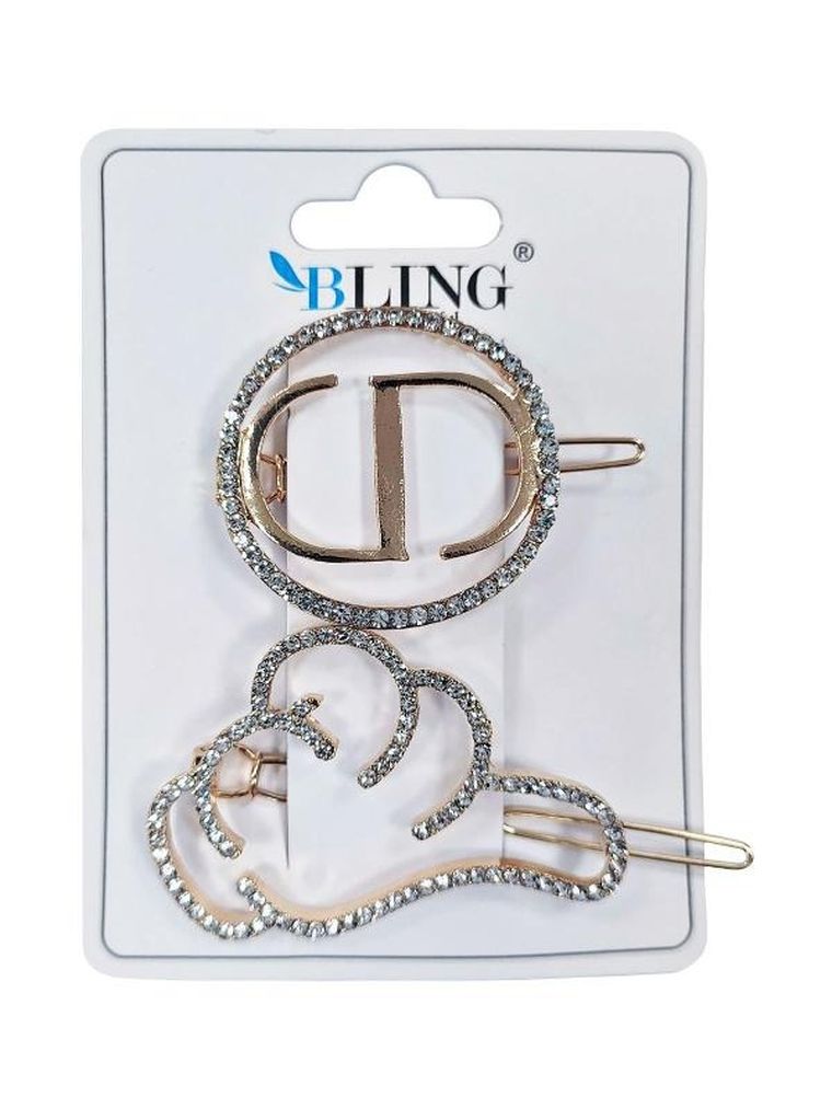 Bling, spinki, wsuwki do włosów, złota, 2 szt.