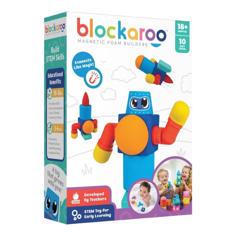 Blockaroo, Robot, klocki magnetyczne, 10 elementów